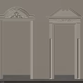 White Decorative Door Frames With Carved Arch And Triangular Top Designs 3d model