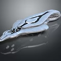 Sleek Futuristic Warship With Modern Design Silver Hull And Reflection On Dark Background