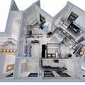 Commercial Restaurant Kitchen Interior Layout With Functional Zones Workstations And Storage