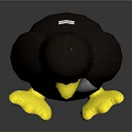 Cute Knitted Penguin Doll With Dark Brown Body White Belly And Yellow Beak And Feet