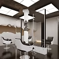 Modern Hair Salon Interior With Styling Chairs Large Mirrors And Black Flooring