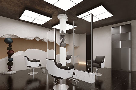 Hair Salon Baroque Hair Salon Minimalist Beauty Salon Broken Wall 3d model