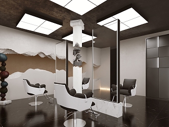 Hair Salon Baroque Hair Salon Minimalist Beauty Salon Broken Wall 3d model