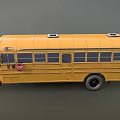 Yellow School Bus With Classic Exterior Design Multiple Windows And Side Doors