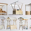 Wooden Market Stalls With Various Designs For Outdoor Display And Retail