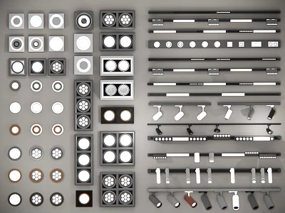 Various Modern Downlights And Spotlights With Decorative LED Lighting Fixture Designs 3d model