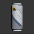 Modern EVO-MAX Beverage Can With Silver Blue Yellow Metallic Design And Sleek Pull Tab Feature 3d model