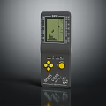 Retro Brick Game Handheld Entertainment Device With Multiple Games And Yellow Buttons