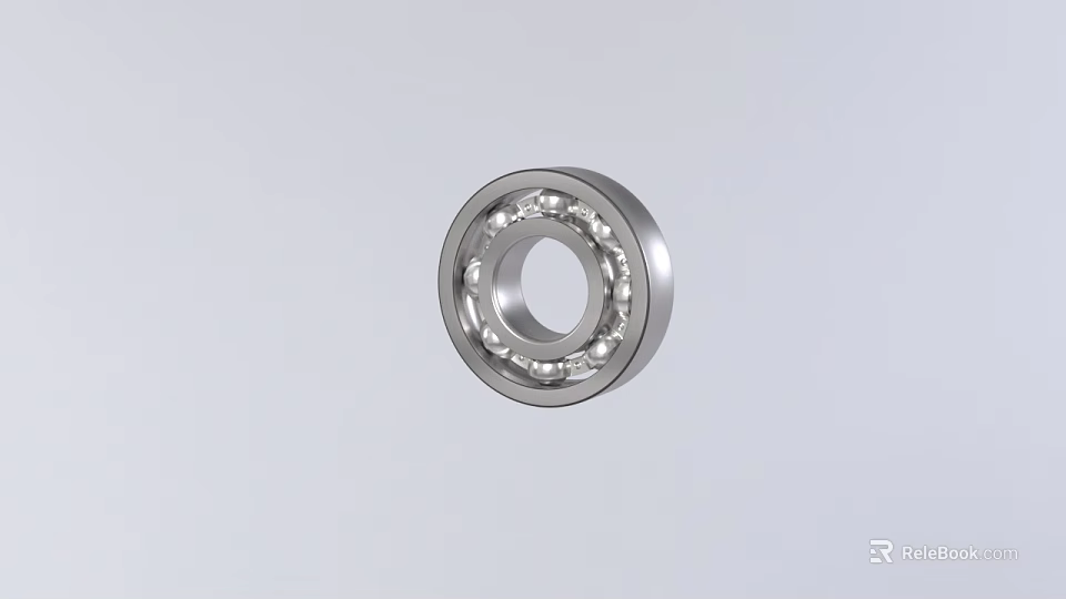 Stainless Steel Ball Bearing With Inner Outer Rings And Rolling Balls 3d model 