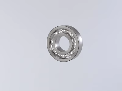 Stainless Steel Ball Bearing With Inner Outer Rings And Rolling Balls 3d model