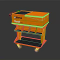 Orange Beta Tank Tool Cart With Multiple Compartments And Wheels