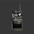 Green Cylindrical Military Weapon with Number 07 Antenna Like Top and Metallic Surface