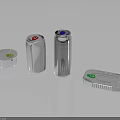 Durable Household Metal Cans With Red Blue Lids And Rectangular Storage Container