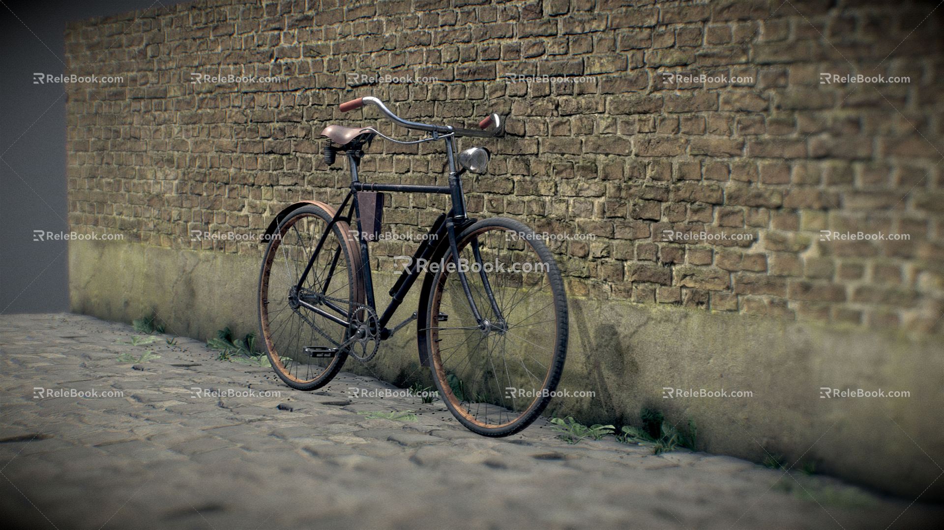 Vintage Bicycle Old Bicycle 3d model