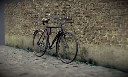 Vintage Bicycle Old Bicycle 3d model