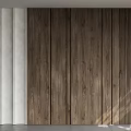 Modern Sofa Coffee Table Set With Light Vertical Stripe And Dark Wood Grain Wall Design