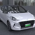 White Hyundai New Energy Compact Car With Black Roof And LED Headlights