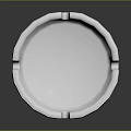 Silver Metal Ashtray Round Design With Grooved Edges And Smooth Reflective Surface