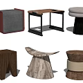 New Chinese Style Stool Round Stool Low Stool Pier 3d model