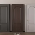 Wooden Hinged Doors in Dark Gray Dark Brown and White with Golden Handles Interior Design