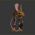 Fantasy Mouse Character Mount With Red Gear Long Ears And Furry Paws