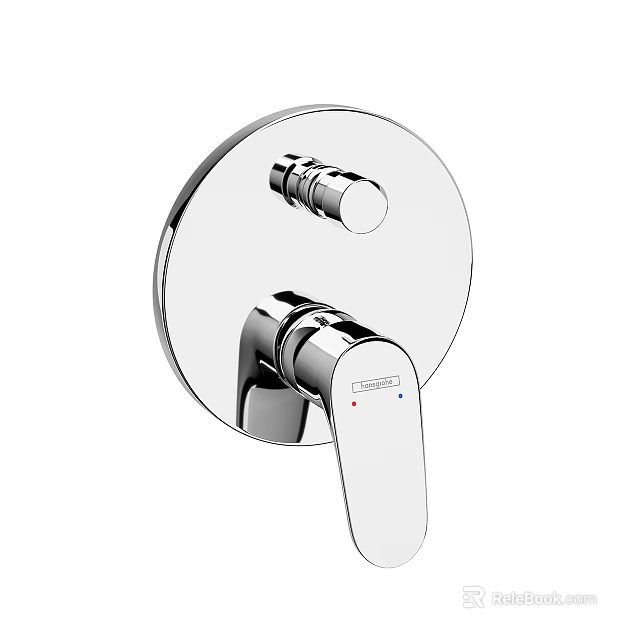 Sleek Modern Wall Mounted Faucet With Chrome Finish And Single Lever Handle Design 3d model 