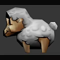 Cute Low Poly Cartoon Sheep With White Wool And Brown Face 3d model