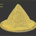 Stone Pyramid Architectural Structure with Stacked Stones on Circular Base Surrounded by Gravel