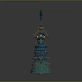 Intricate Teal And Gold Mechanical Device With Gears Chains And Industrial Tech Design Details