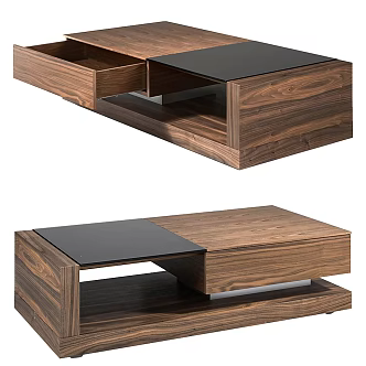 Modern coffee table with drawers 3d model