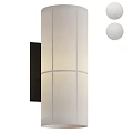 Modern Minimalist Chandelier With White Fabric Shade Gray Lines And Black Base