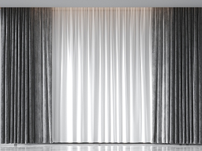 curtain gauze curtain 3d model