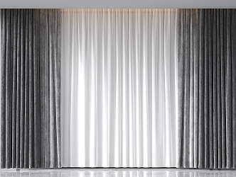 curtain gauze curtain 3d model