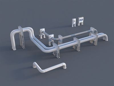 modern pipe water pipe 3d model