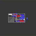 Industrial Tire Manufacturing Machine With Metal Frame And Blue Red Components