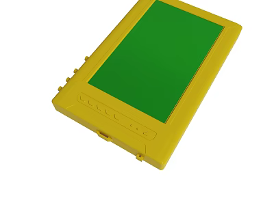Portable Yellow Electronic Device With Green Screen And Control Buttons 3d model