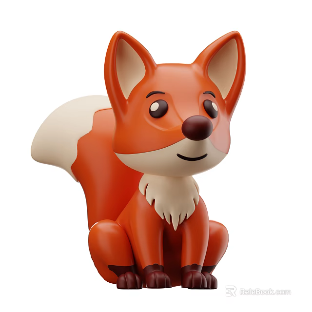 Cute Cartoon Reptile Character With Orange Body And White Belly Sitting Position 3d model 