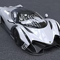 White And Black Supercar With Race Number 15 Aerodynamic Design