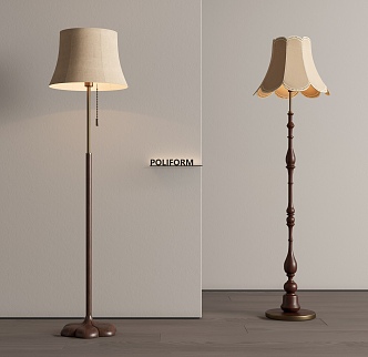 Middle ancient floor lamp 3d model