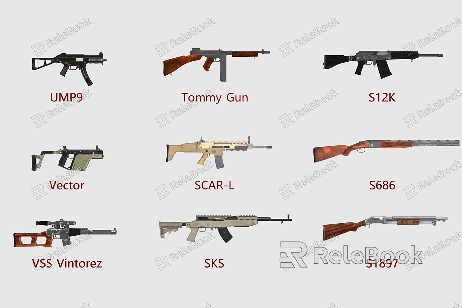 Weapon Rifle Game Props model