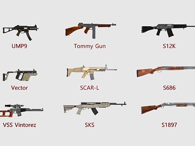 Weapon Rifle Game Props model