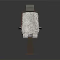Modern Chair With Shredded Material Seat Back Brown Frame Blue Armrests And Gray Headrest