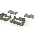 Ancient Stone Building Structures With Square Frames And Flat Slabs