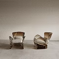 Modern Transparent Frame Leisure Chairs with Light Colored Cushions and Elegant Minimalist Style