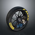 Pirelli Car Tires With Black Spoked Wheel Rims And Modern Stylish Design