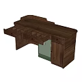 Modern Reception Desk Solid Wood Front Desk 3d model