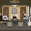 Elegant Living Room Interior Design With Fireplace Bookshelves Sofa And Coffee Table