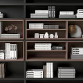 Modern Open Shelf Bookcase With Organized Books And Decorative Items 3d model