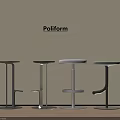 Poliform Modern Bar Stools Featuring Various Base Structures And Design 3d model