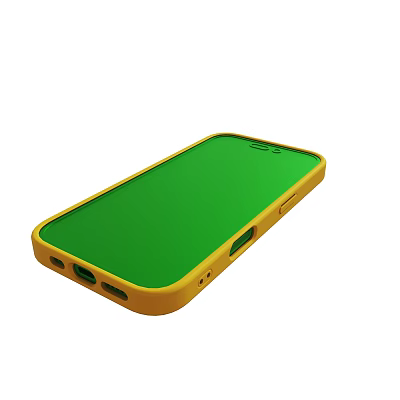 Yellow Border Green Back Silicone Phone Case With Precise Cutouts Design 3d model